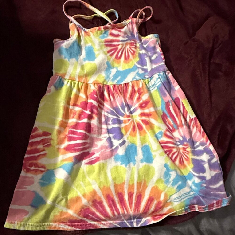 Girls M Tie Dye Cross Back Dress